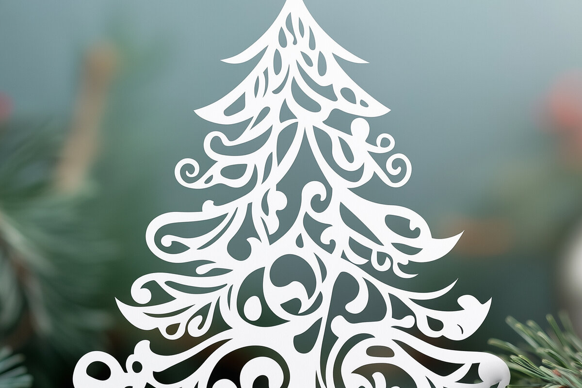 Intra απο ξύλο plywood 3mm-4mm πάχος – Κόψιμο από χαρτί χριστουγεννιάτικο δέντρο Δίασταση  20x20 cm INTRAFABR-108041412