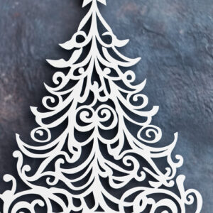 Intra απο ξύλο plywood 3mm-4mm πάχος – Κόψιμο από χαρτί χριστουγεννιάτικο δέντρο Δίασταση  20x20 cm INTRAFABR-108084561