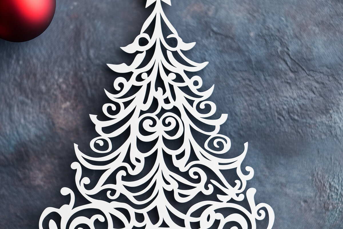 Intra απο ξύλο plywood 3mm-4mm πάχος – Κόψιμο από χαρτί χριστουγεννιάτικο δέντρο Δίασταση  20x20 cm INTRAFABR-108084561