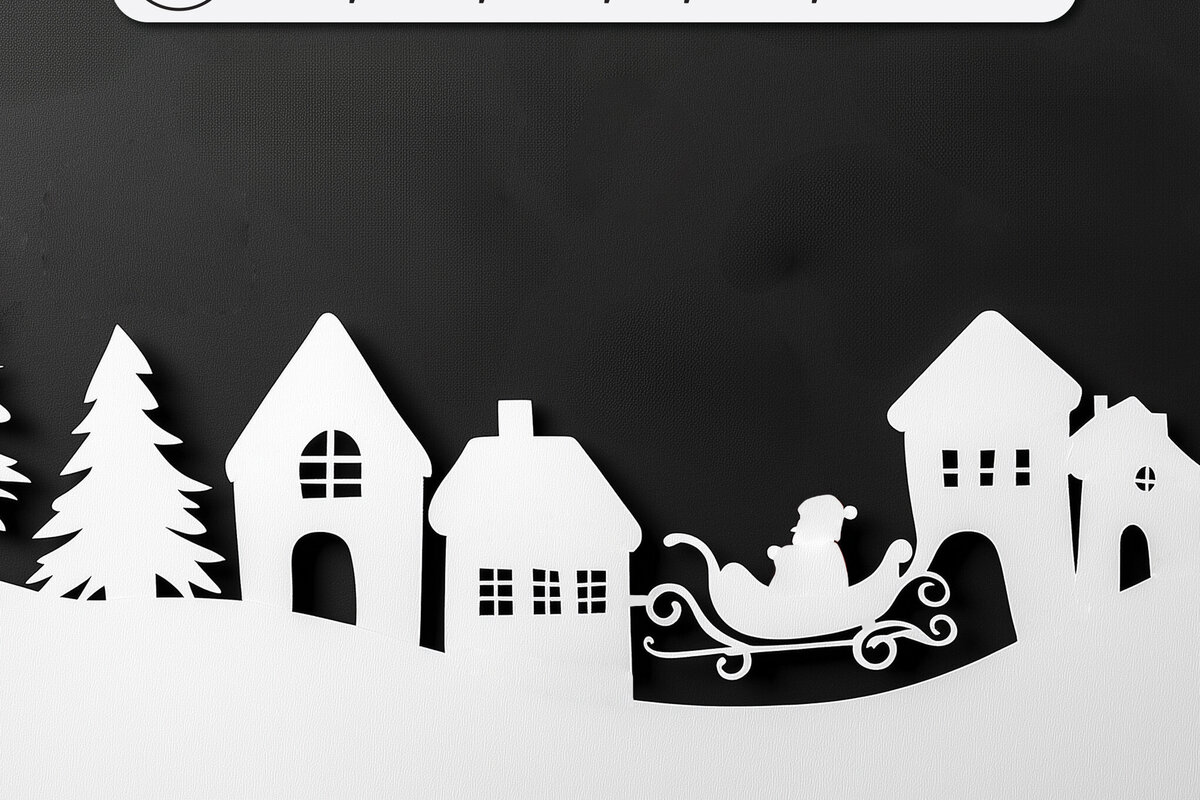 Intra απο ξύλο plywood 3mm-4mm πάχος – Κοπή σε χαρτί Christmas Village Δίασταση  20x20 cm INTRAFABR-111788041