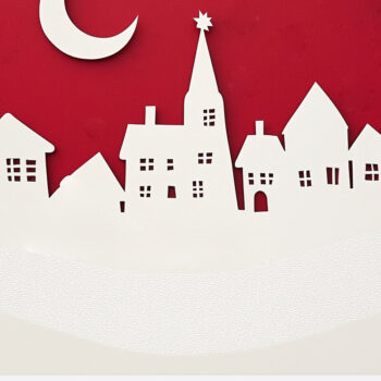 Intra απο ξύλο plywood 3mm-4mm πάχος – Κοπή σε χαρτί Christmas Village Δίασταση  20x20 cm INTRAFABR-111805331 - Image 1
