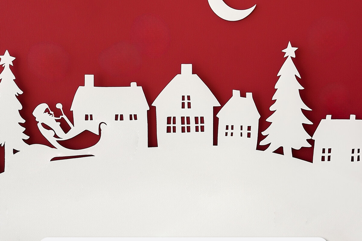 Intra απο ξύλο plywood 3mm-4mm πάχος – Κοπή σε χαρτί Christmas Village Δίασταση  20x20 cm INTRAFABR-111805823