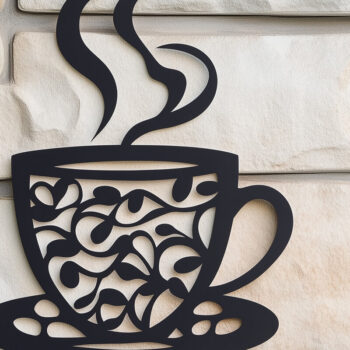 Intra απο ξύλο plywood 3mm-4mm πάχος – Paper Cut Coffee Cup Δίασταση  20x20 cm INTRAFABR-106651344 - Image 1