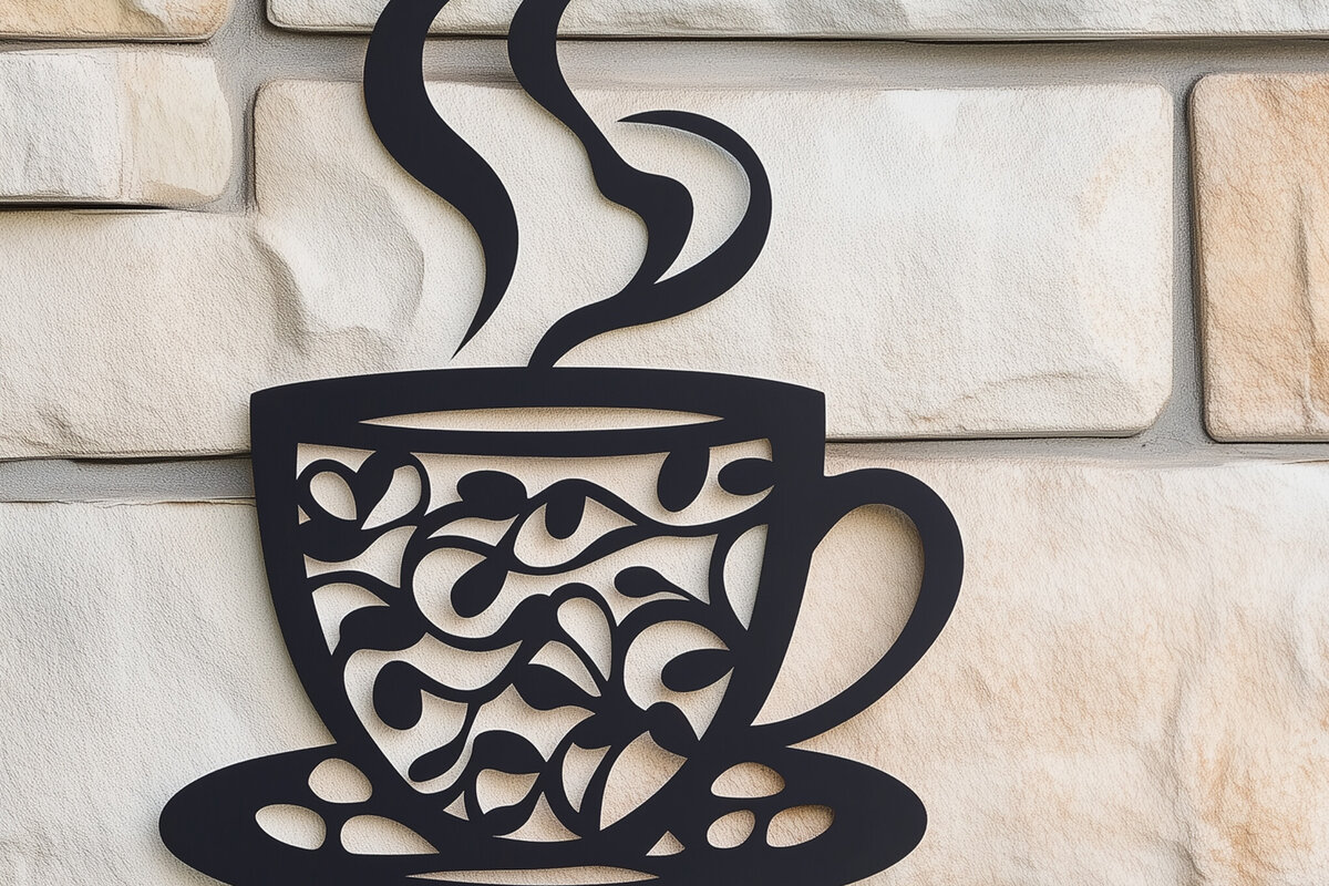 Intra απο ξύλο plywood 3mm-4mm πάχος – Paper Cut Coffee Cup Δίασταση  20x20 cm INTRAFABR-106651344