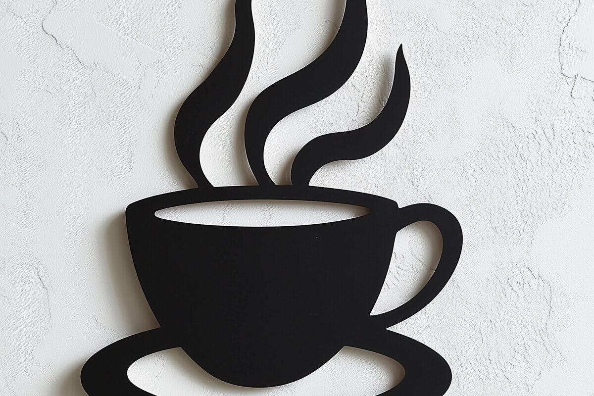 Intra απο ξύλο plywood 3mm-4mm πάχος – Paper Cut Coffee Cup Δίασταση 20x20 cm INTRAFABR-106651504