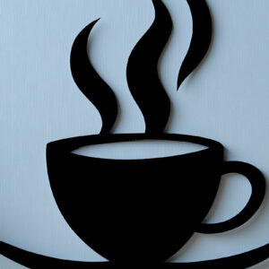 Intra απο ξύλο plywood 3mm-4mm πάχος – Paper Cut Coffee Cup Δίασταση 20x20 cm INTRAFABR-106651771