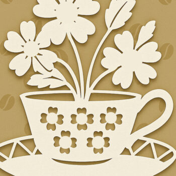 Intra απο ξύλο plywood 3mm-4mm πάχος – Paper Cut Coffee Cup Δίασταση  20x20 cm INTRAFABR-120409756 - Image 1