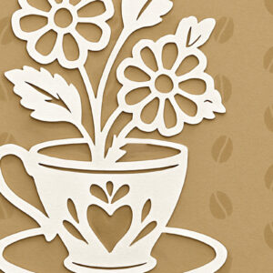 Intra απο ξύλο plywood 3mm-4mm πάχος – Paper Cut Coffee Cup Δίασταση 20x20 cm INTRAFABR-120421120