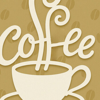 Intra απο ξύλο plywood 3mm-4mm πάχος – Paper Cut Coffee Cup Δίασταση  20x20 cm INTRAFABR-120422075 - Image 1