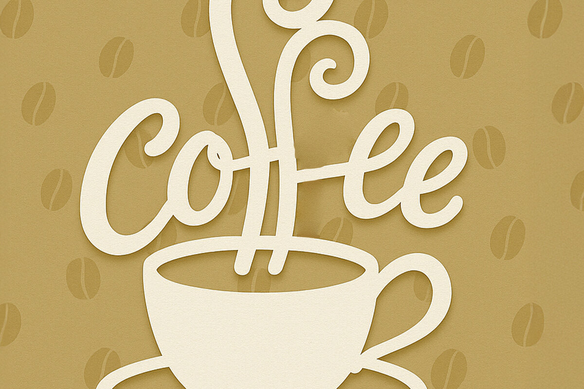 Intra απο ξύλο plywood 3mm-4mm πάχος – Paper Cut Coffee Cup Δίασταση  20x20 cm INTRAFABR-120422075