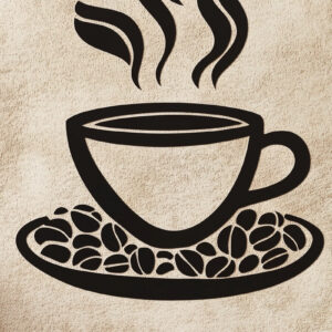 Intra απο ξύλο plywood 3mm-4mm πάχος – Paper Cut Coffee Cup Δίασταση 20x20 cm INTRAFABR-106651013