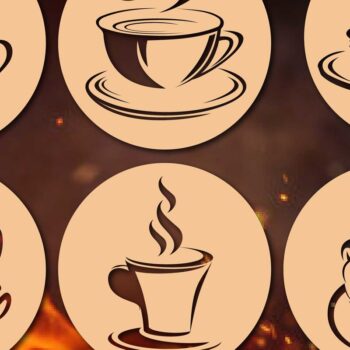 Intra απο ξύλο plywood 3mm-4mm πάχος – Paper Cut Coffee Ornaments Bundle Δίασταση  20x20 cm INTRAFABR-76290942 - Image 1