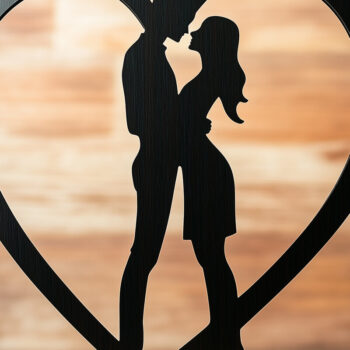 Intra απο ξύλο plywood 3mm-4mm πάχος – Paper Cut Couple in Heart Bundle Δίασταση  20x20 cm INTRAFABR-114681363 - Image 3