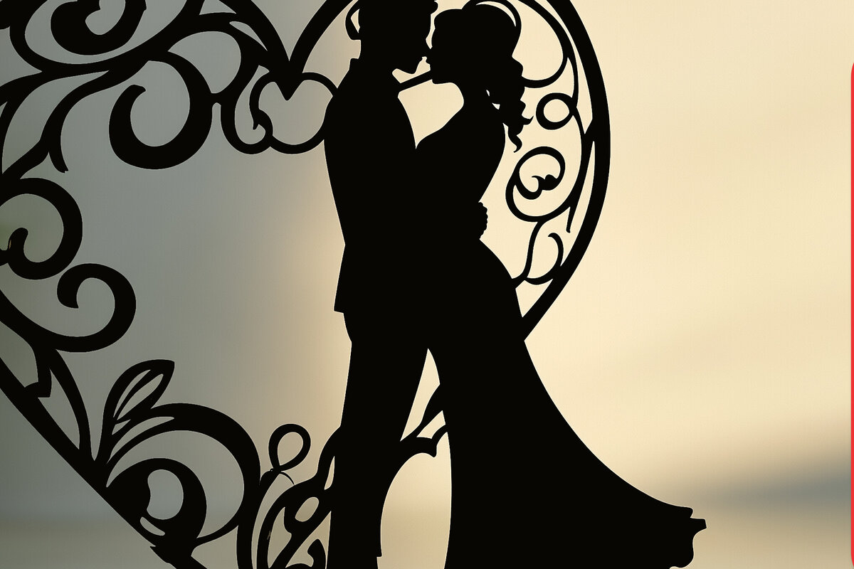 Intra απο ξύλο plywood 3mm-4mm πάχος – Paper Cut Couple σε Heart Δίασταση  20x20 cm INTRAFABR-114675686