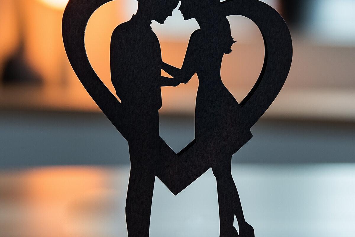 Intra απο ξύλο plywood 3mm-4mm πάχος – Paper Cut Couple σε Heart Δίασταση  20x20 cm INTRAFABR-114680680