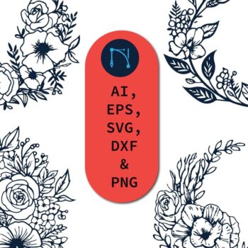 Intra απο ξύλο plywood 3mm-4mm πάχος – Paper Cut Cricut Floral Wreath Bundl Δίασταση 20x20 cm INTRAFABR-80500560 - Image 1