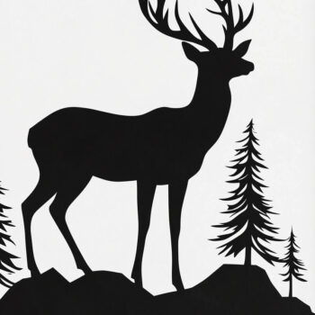 Intra απο ξύλο plywood 3mm-4mm πάχος – Paper Cut Deer Wall Art Δίασταση  40x30 cm INTRAFABR-114129117 - Image 1
