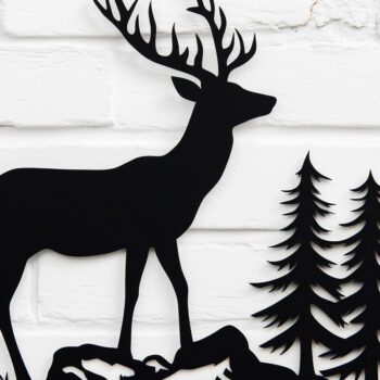 Intra απο ξύλο plywood 3mm-4mm πάχος – Paper Cut Deer Wall Art Δίασταση  40x30 cm INTRAFABR-114129356 - Image 1