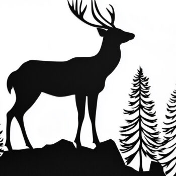 Intra απο ξύλο plywood 3mm-4mm πάχος – Paper Cut Deer Wall Art Δίασταση  40x30 cm INTRAFABR-114129601 - Image 1