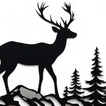 Intra απο ξύλο plywood 3mm-4mm πάχος – Paper Cut Deer Wall Art Δίασταση  40x30 cm INTRAFABR-114130072 - Image 1