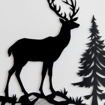 Intra απο ξύλο plywood 3mm-4mm πάχος – Paper Cut Deer Wall Art Δίασταση  40x30 cm INTRAFABR-114132698 - Image 1
