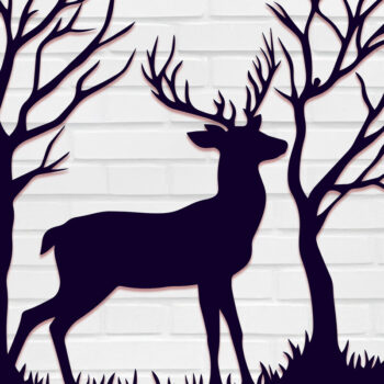 Intra απο ξύλο plywood 3mm-4mm πάχος – Paper Cut Deer Wall Art Δίασταση  40x30 cm INTRAFABR-114133379 - Image 1