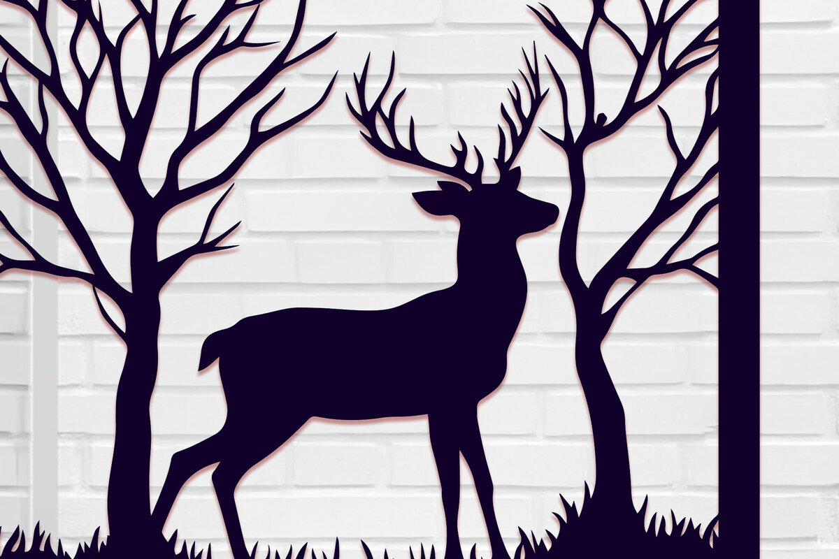 Intra απο ξύλο plywood 3mm-4mm πάχος – Paper Cut Deer Wall Art Δίασταση  40x30 cm INTRAFABR-114133379