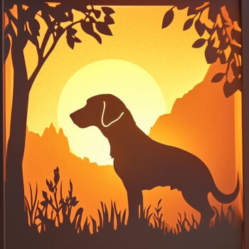 Intra απο ξύλο plywood 3mm-4mm πάχος – Paper Cut Dog Shadow Box Bundle Δίασταση  20x20 cm INTRAFABR-118285390 - Image 3