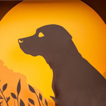 Intra απο ξύλο plywood 3mm-4mm πάχος – Paper Cut Dog Shadow Box Δίασταση  20x20 cm INTRAFABR-118269939 - Image 1