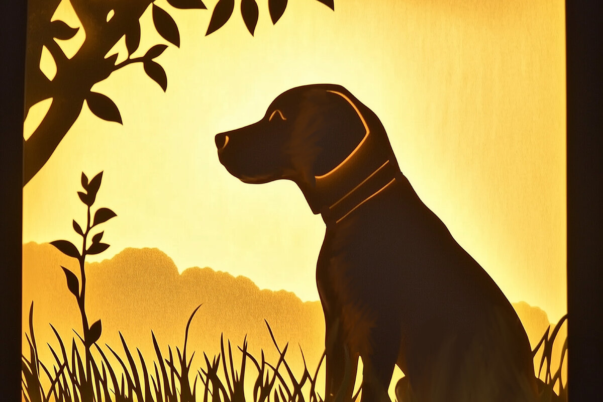 Intra απο ξύλο plywood 3mm-4mm πάχος – Paper Cut Dog Shadow Box Δίασταση  20x20 cm INTRAFABR-118285192