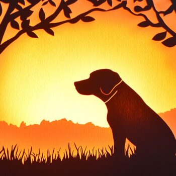 Intra απο ξύλο plywood 3mm-4mm πάχος – Paper Cut Dog Shadow Box Δίασταση  20x20 cm INTRAFABR-118256826 - Image 1