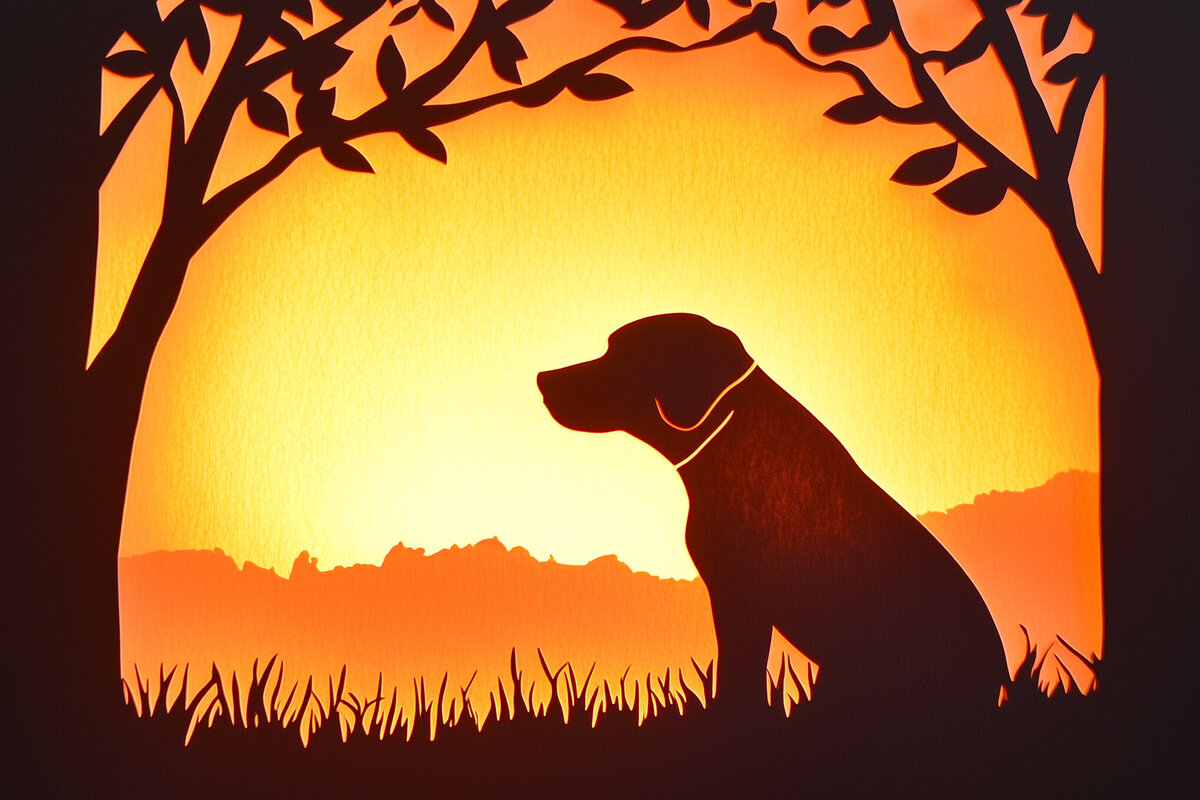 Intra απο ξύλο plywood 3mm-4mm πάχος – Paper Cut Dog Shadow Box Δίασταση  20x20 cm INTRAFABR-118256826