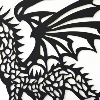 Intra απο ξύλο plywood 3mm-4mm πάχος – Paper Cut Dragon Decor Δίασταση  20x20 cm INTRAFABR-104906912 - Image 1