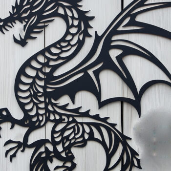 Intra απο ξύλο plywood 3mm-4mm πάχος – Paper Cut Dragon Decor Δίασταση  20x20 cm INTRAFABR-104907466 - Image 1