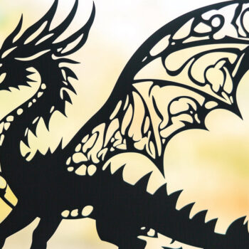 Intra απο ξύλο plywood 3mm-4mm πάχος – Paper Cut Dragon Decor Δίασταση 20x20 cm INTRAFABR-104874085 - Image 1