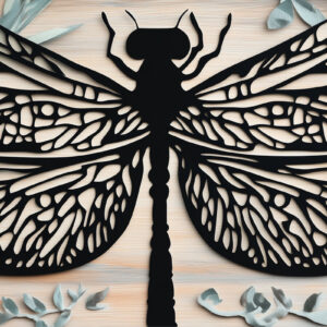 Intra απο ξύλο plywood 3mm-4mm πάχος – Paper Cut Dragonfly Δίασταση 20x20 cm INTRAFABR-107508337
