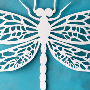Intra απο ξύλο plywood 3mm-4mm πάχος – Paper Cut Dragonfly Δίασταση 20x20 cm INTRAFABR-107509080