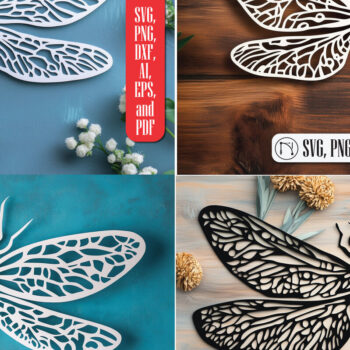 Intra απο ξύλο plywood 3mm-4mm πάχος – Paper Cut Dragonfly Bundle Δίασταση 20x20 cm INTRAFABR-107509656 - Image 1