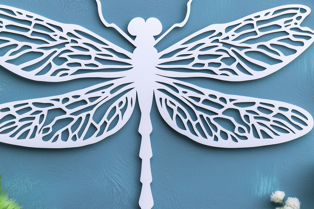 Intra απο ξύλο plywood 3mm-4mm πάχος – Paper Cut Dragonfly Δίασταση  20x20 cm INTRAFABR-107507706
