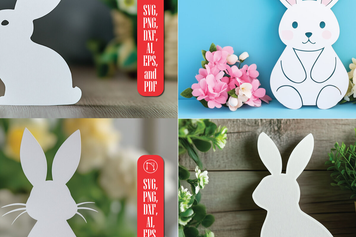 Intra απο ξύλο plywood 3mm-4mm πάχος – Δέσμη Paper Bunny Paper Cut Δίασταση  20x20 cm INTRAFABR-114727542