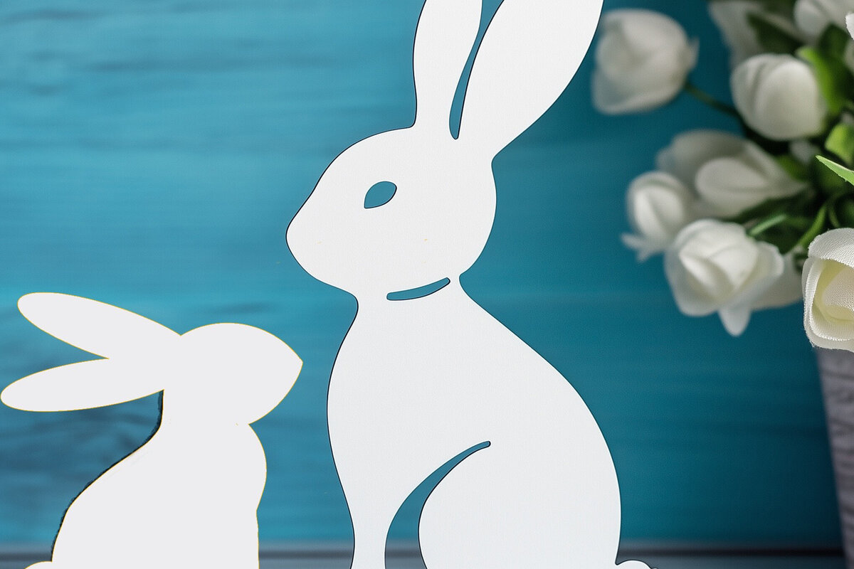 Intra απο ξύλο plywood 3mm-4mm πάχος – Paper Cut Easter Bunny Δίασταση  20x20 cm INTRAFABR-116254854