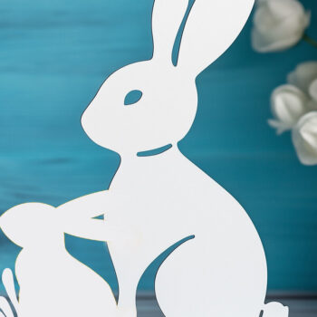 Intra απο ξύλο plywood 3mm-4mm πάχος – Paper Cut Easter Bunny Δίασταση  20x20 cm INTRAFABR-116255232 - Image 1