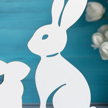 Intra απο ξύλο plywood 3mm-4mm πάχος – Paper Cut Easter Bunny Δίασταση  20x20 cm INTRAFABR-116274258 - Image 3