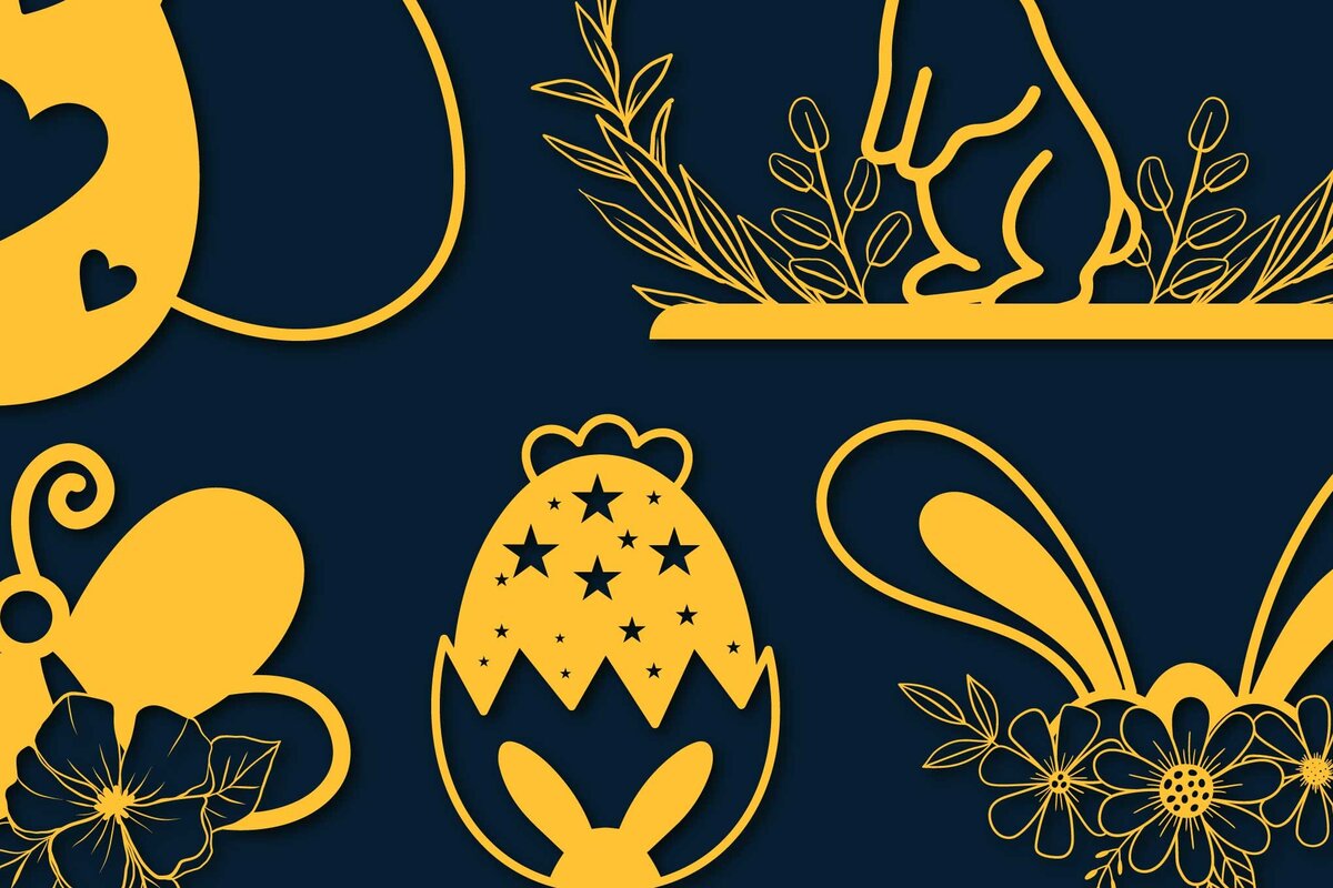 Intra απο ξύλο plywood 3mm-4mm πάχος – Πακέτο Paper Cut Πασχαλινή διακόσμηση Δίασταση  20x20 cm INTRAFABR-67758169