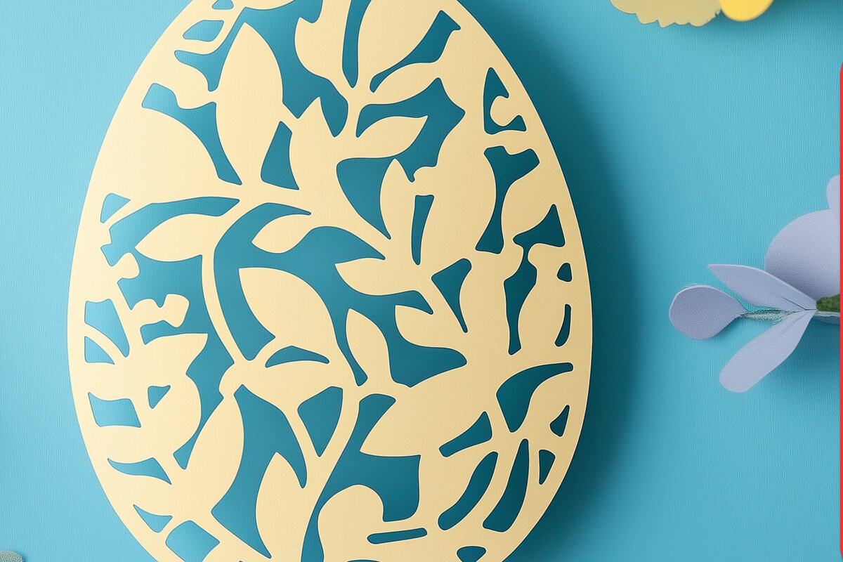 Intra απο ξύλο plywood 3mm-4mm πάχος – Κόψιμο από χαρτί Πασχαλινό αυγό Δίασταση  20x20 cm INTRAFABR-114655177