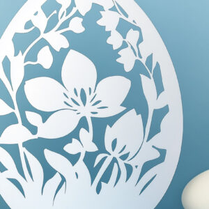 Intra απο ξύλο plywood 3mm-4mm πάχος – Κόψιμο από χαρτί Πασχαλινό αυγό Δίασταση  20x20 cm INTRAFABR-114654619