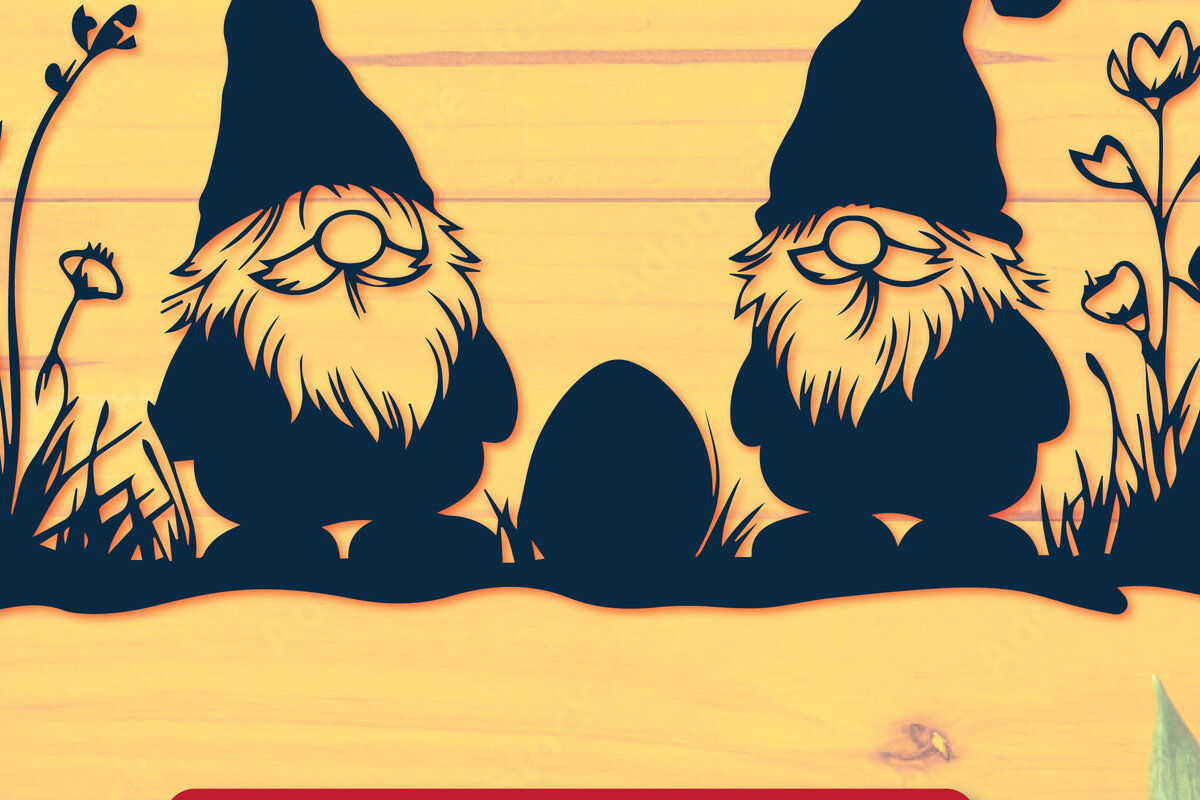 Intra απο ξύλο plywood 3mm-4mm πάχος – Αρχείο κοπής Paper Cut Easter Gnome Cut Δίασταση  20x20 cm INTRAFABR-117925285