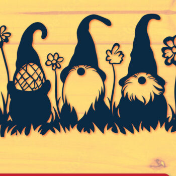 Intra απο ξύλο plywood 3mm-4mm πάχος – Αρχείο κοπής Paper Cut Easter Gnome Cut Δίασταση  20x20 cm INTRAFABR-117925910 - Image 1