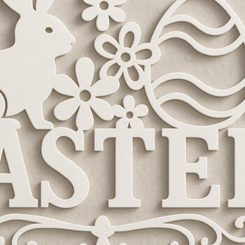 Intra απο ξύλο plywood 3mm-4mm πάχος – Πασχαλινό Μονόγραμμα Paper Cut Δίασταση  20x20 cm INTRAFABR-120041601 - Image 3