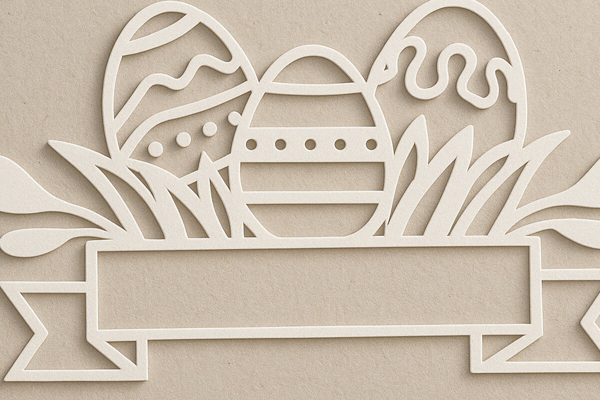 Intra απο ξύλο plywood 3mm-4mm πάχος – Paper Cut Πασχαλινό μονόγραμμα. Δίασταση  20x20 cm INTRAFABR-120040285